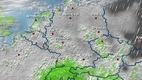 Bedeckter Himmel und Sprühregen